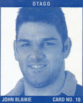 1997 Meadow Fresh Milk Rugby Union Meadow Fresh Profiles #10 John Blaikie Front